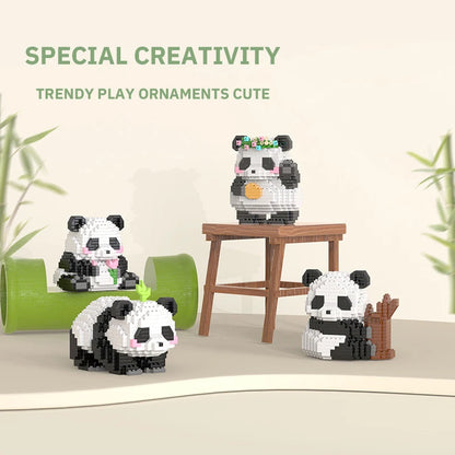 Ensemble de blocs de construction mini panda chinois pour enfants