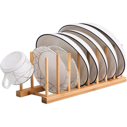 Organizador y estante para platos de cocina de madera