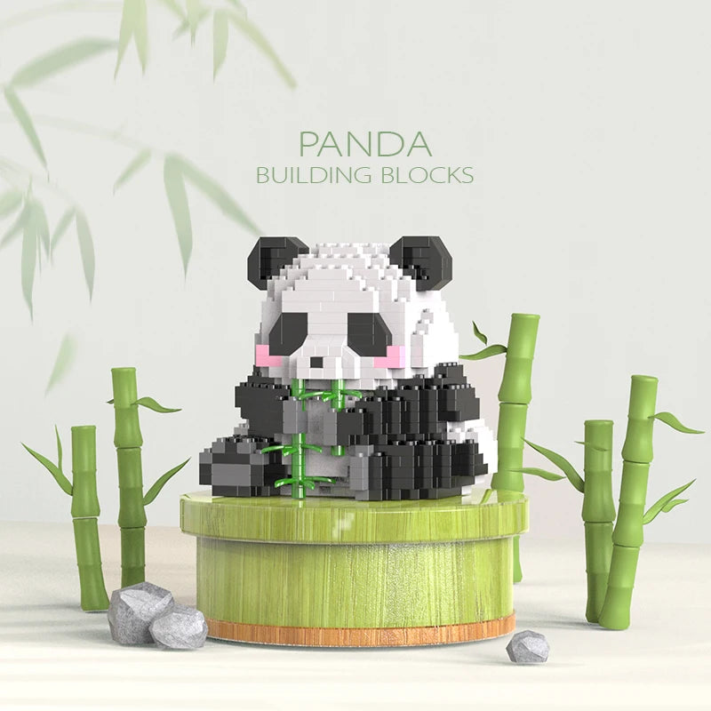 Ensemble de blocs de construction mini panda chinois pour enfants