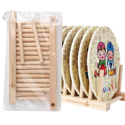 Organizador y estante para platos de cocina de madera