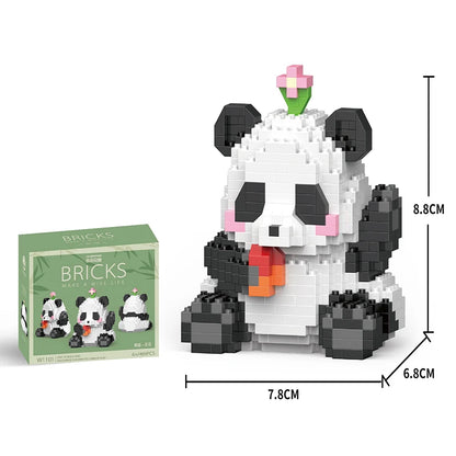 Ensemble de blocs de construction mini panda chinois pour enfants