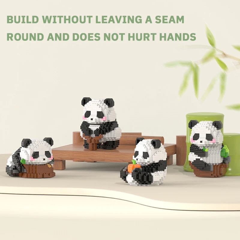 Ensemble de blocs de construction mini panda chinois pour enfants